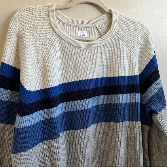 GAP striped wool blend sweater Y2K preppy Size XL vintage 90s - Picture 2 of 4